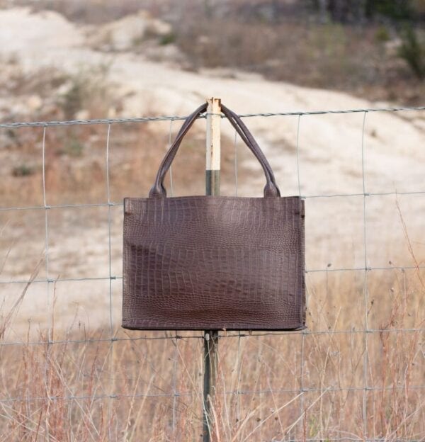 Brown Croco RE Tote