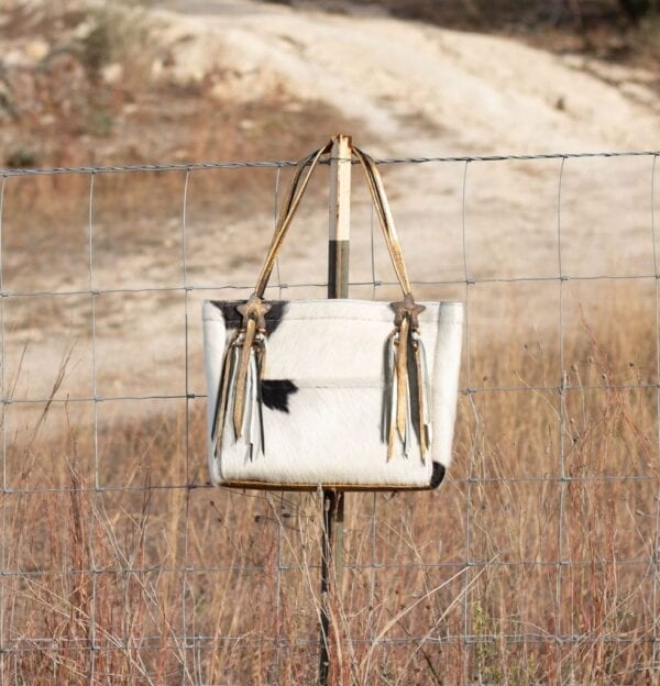Black & White & Gold Cowhide Tote